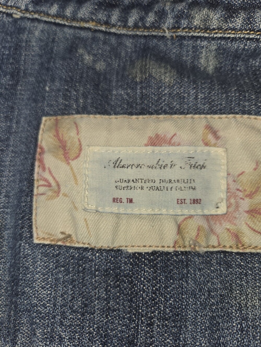 Upcycled Bleached Distressed Jean Jacket | Rock Graphic Patches | Custom Denim - Picture 12 of 16